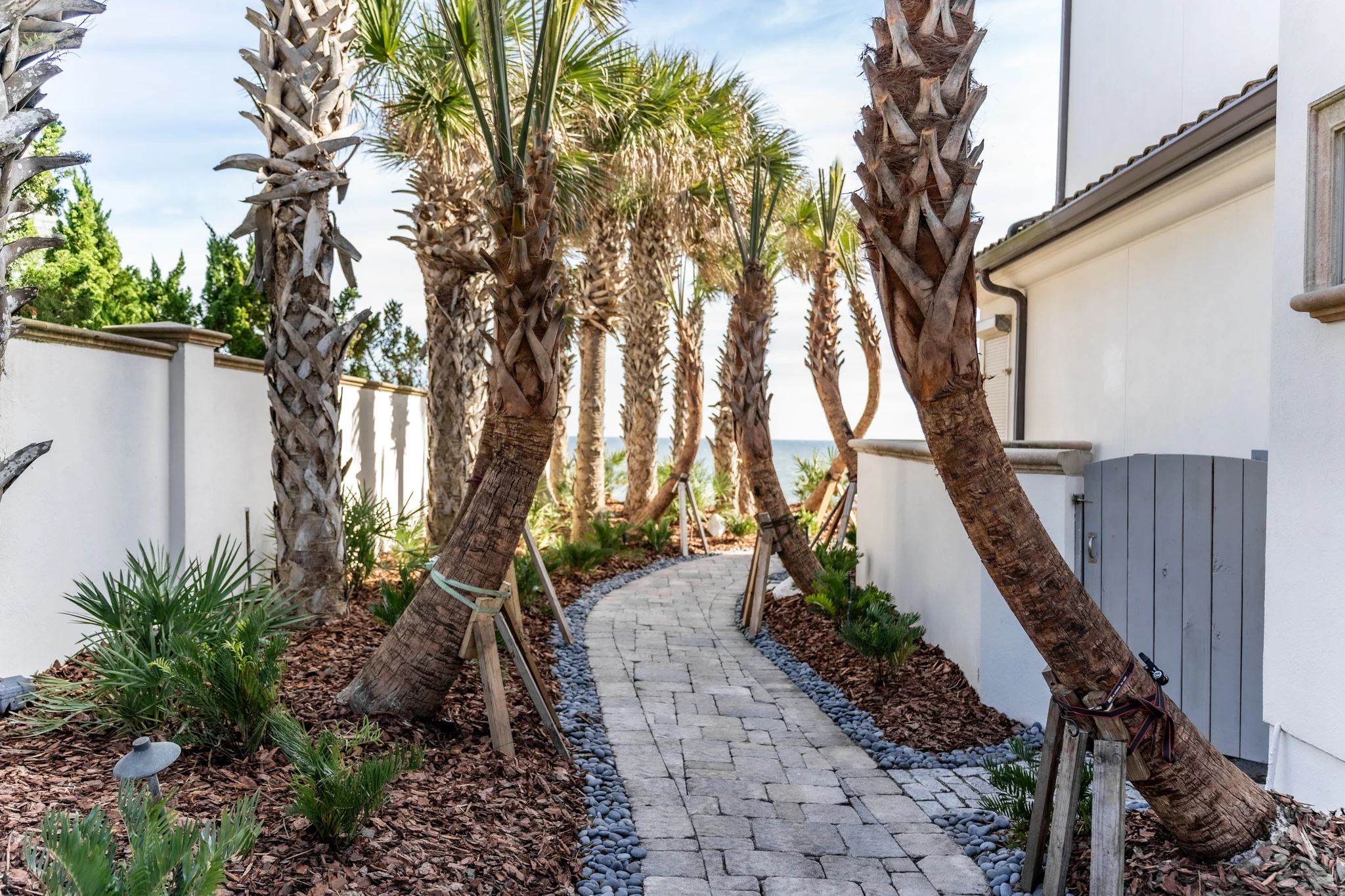 Premium Rock Garden Exotic rock ground cover on Ponte Vedra Blvd with boulders and focal point stones