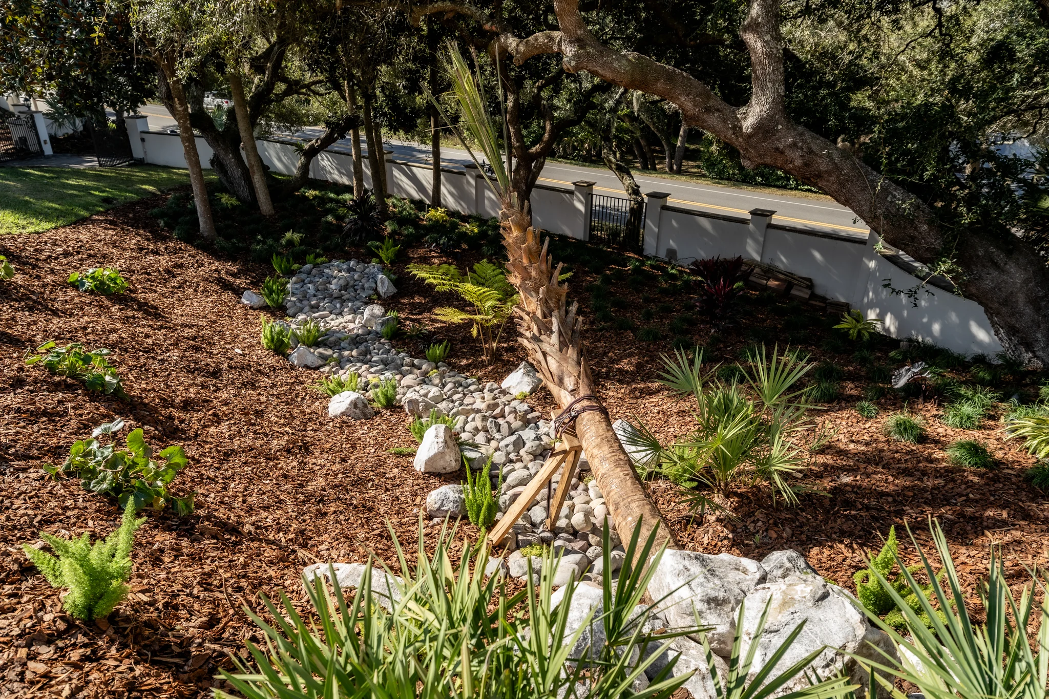 Gas Fire Pit Patio Propane gas fire pit patio on Ponte Vedra Blvd with custom stonework and lounge seating