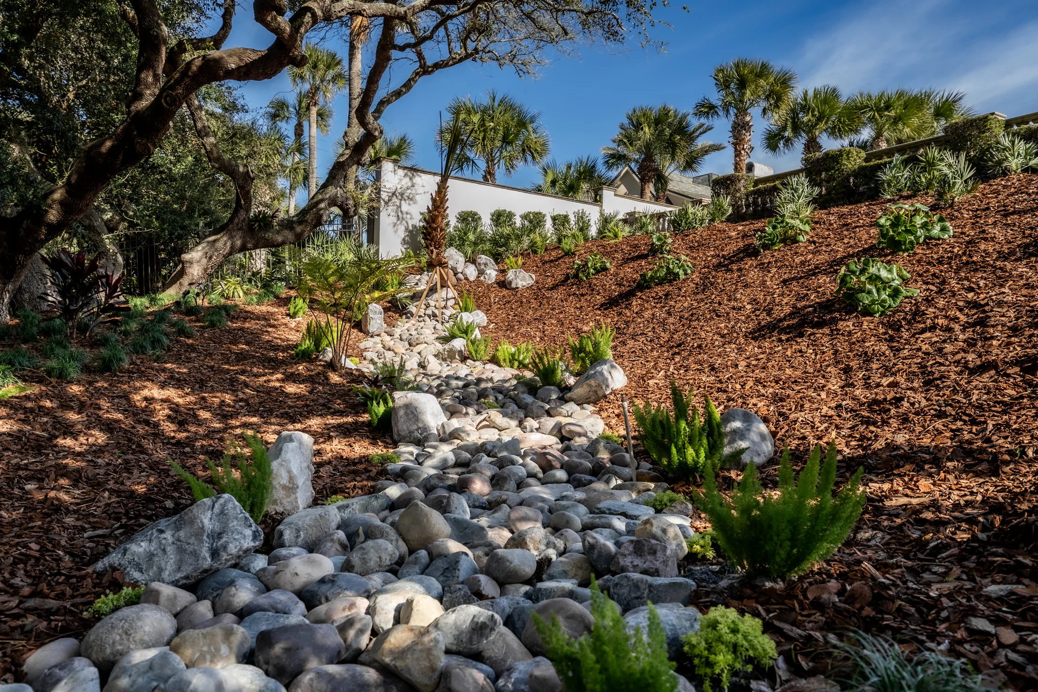 Luxury Rendering Concept Landscape design rendering on Ponte Vedra Blvd showing patios, pathways, and outdoor living