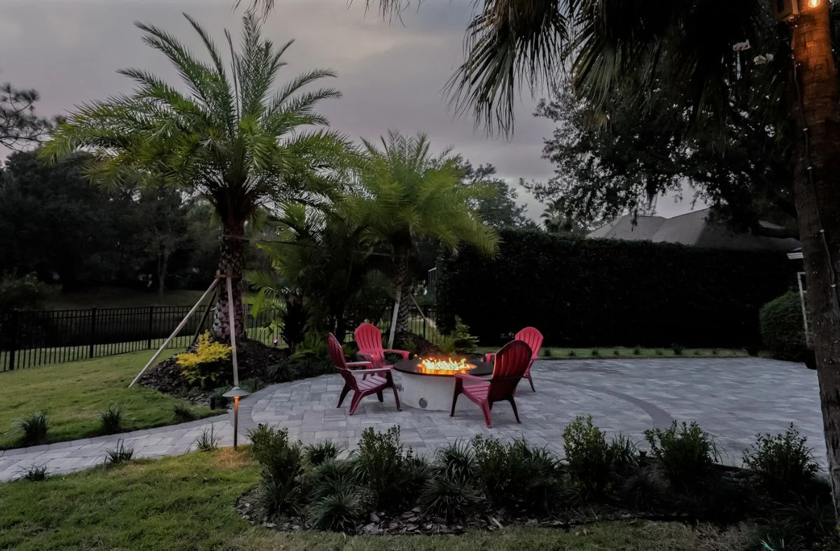 Fire Features 5 Sunken fire lounge designed for resort-style backyard entertaining in Amelia Island