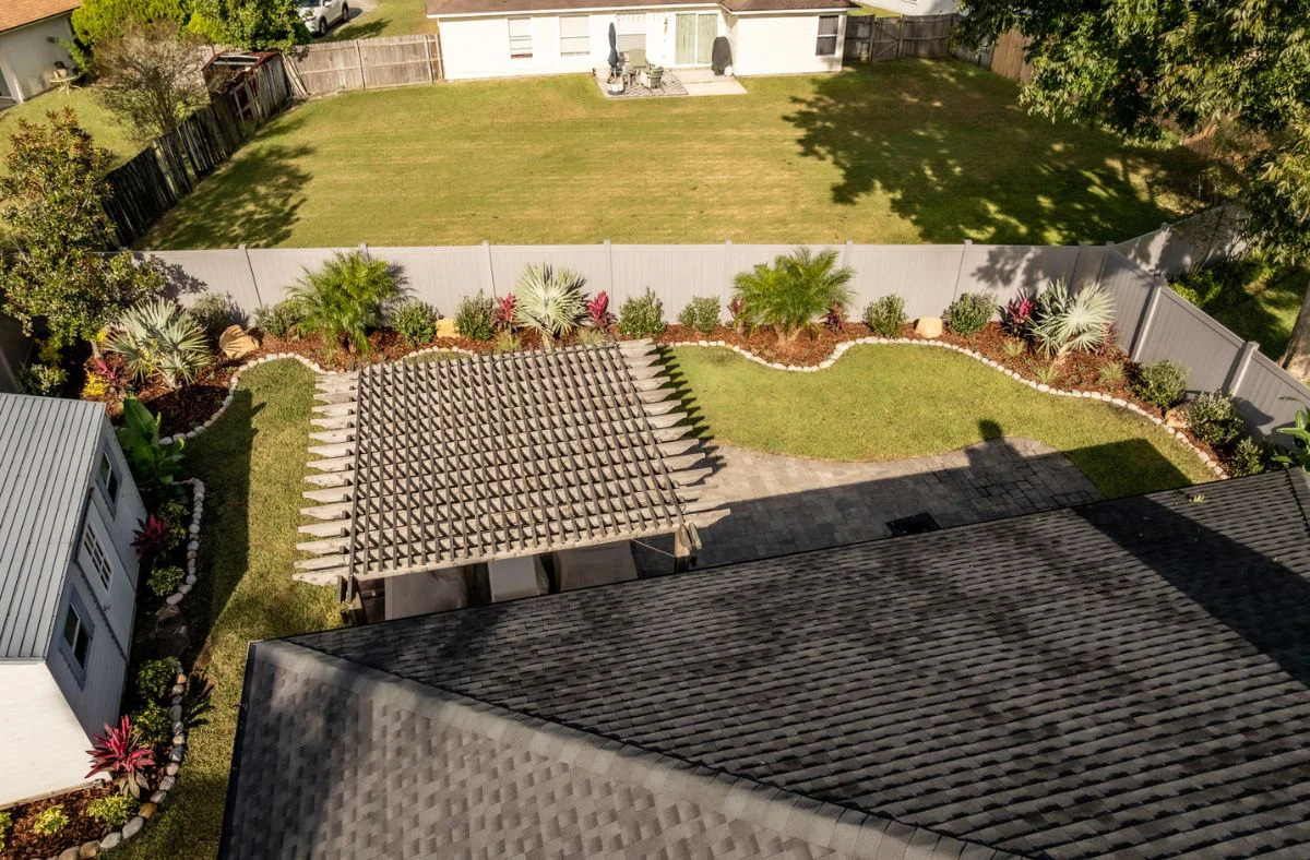 Upgrade your backyard with a shade sail that adds comfort, coverage, and modern curb appeal.